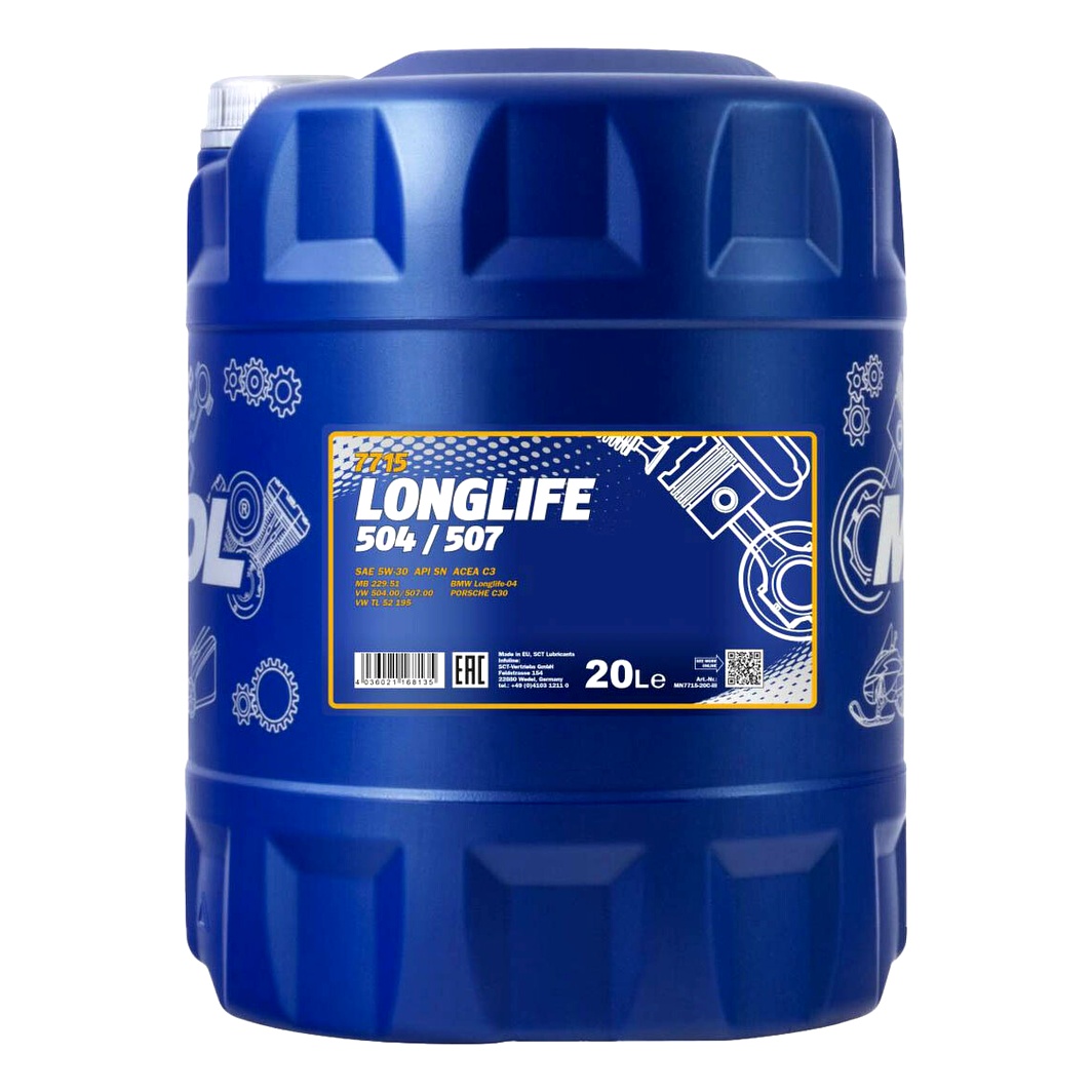 Моторна олива MANNOL Longlife 504/507 5W-30 20 л (MN771520) - zapix