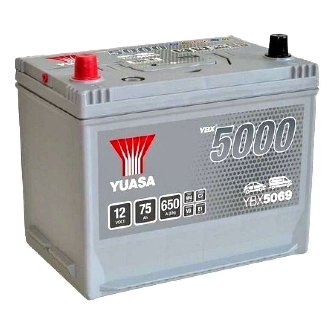 Акумулятор YUASA YBX 5000 12V 75Ah 650A L+ YBX5069 - zapix