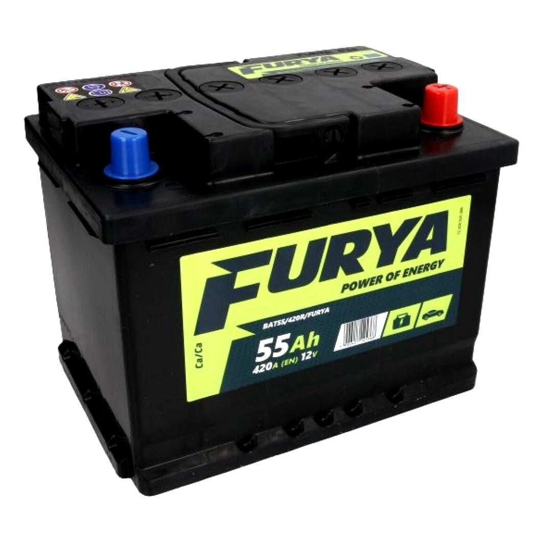 Акумулятор FURYA 12V 55Ah 420A R+ BAT55420RFURYA - zapix