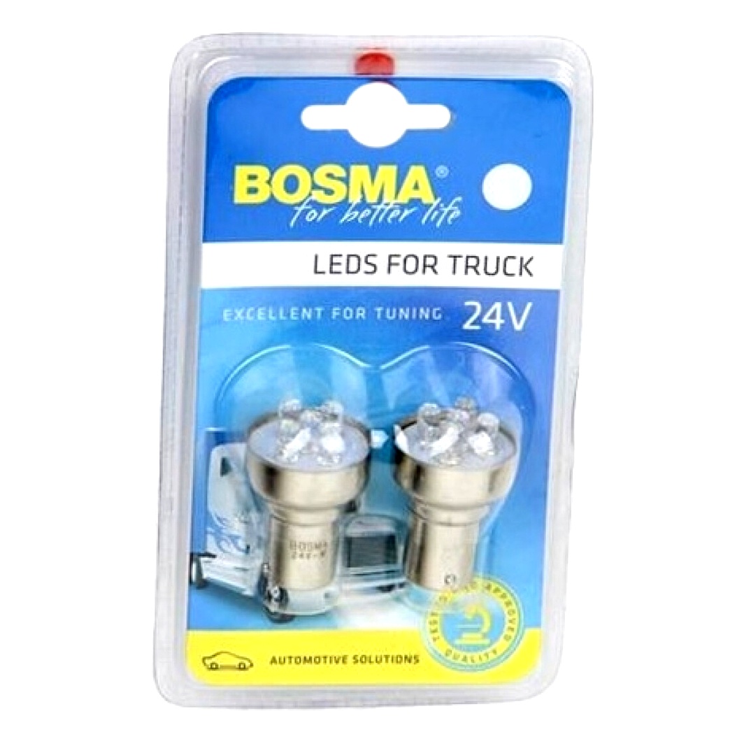 Автолампа LED (светодиодная) BOSMA R5W BA15s 24V белая 7255 - zapix
