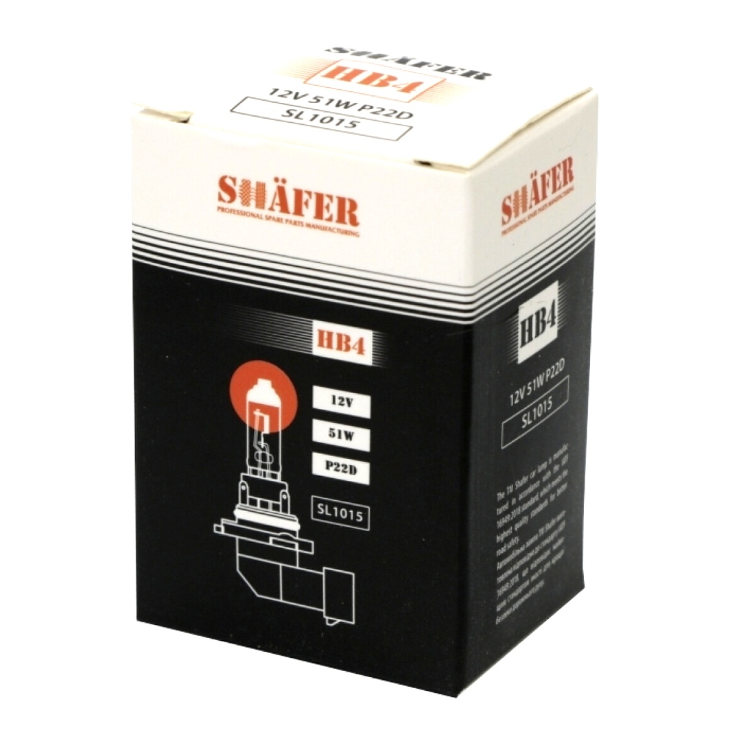 Автолампа галогенова SHAFER HB4 P22d 55W 12V прозора SL1015 - zapix