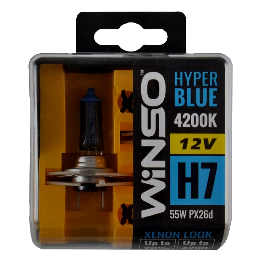 Автолампа галогеновая WINSO Hyper Blue H7 PX26d 55W 12V синяя 712750 - zapix