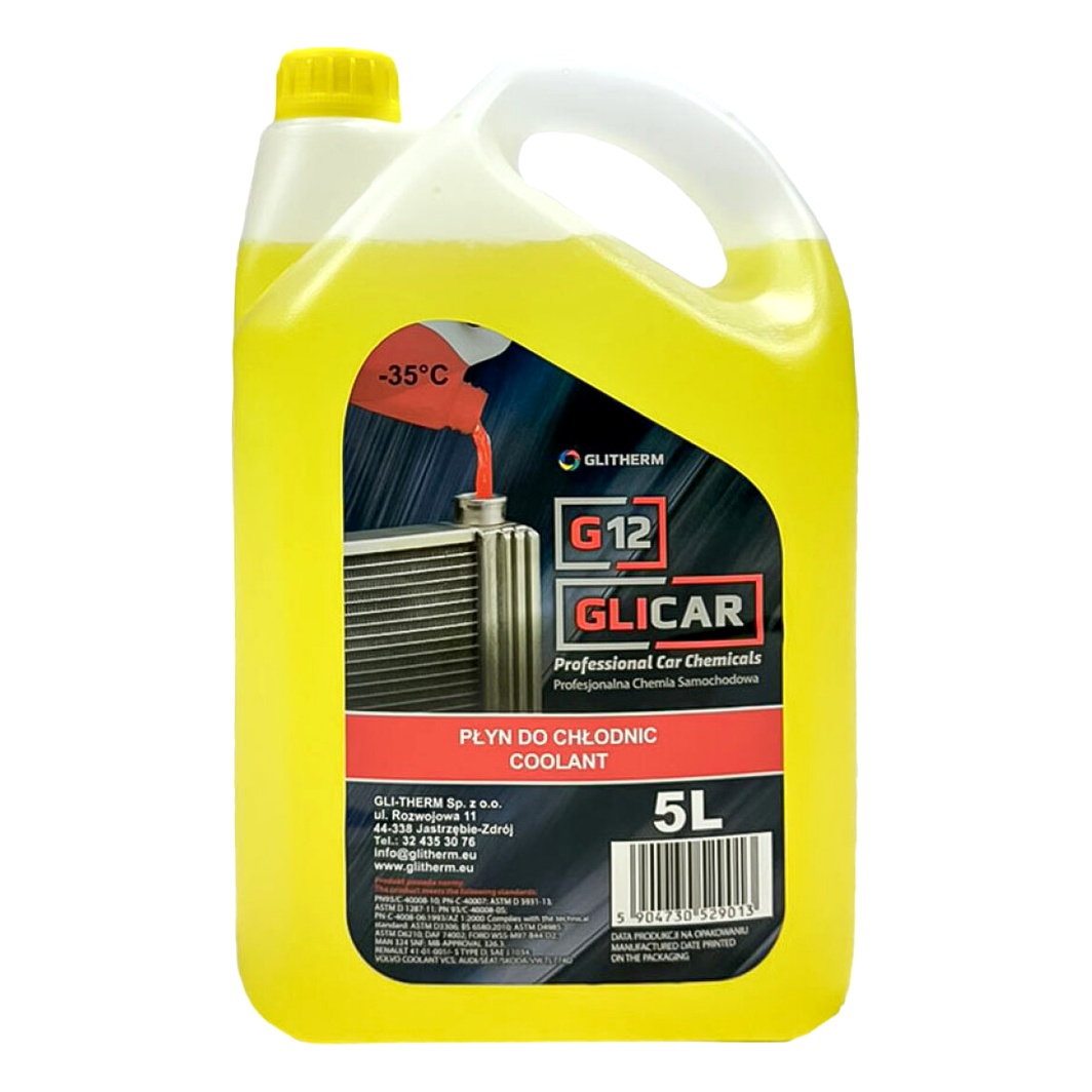 Готовий антифриз GLICAR жовтий G12 -35 °C 5 л (GL12050Y) - zapix