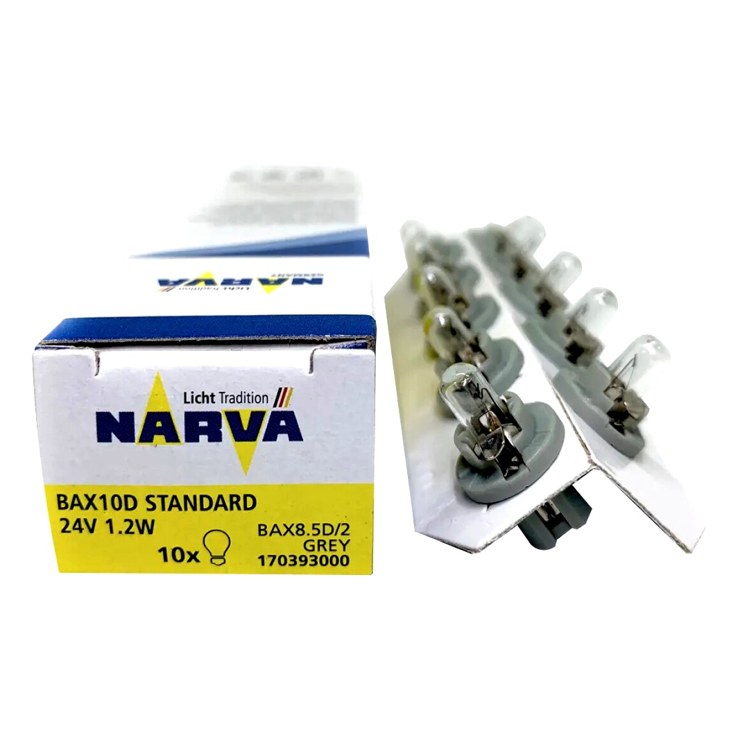 Автолампа накала NARVA Standard BAX BAX8.5d/2 1.2W 24V прозрачная 170393000 - zapix