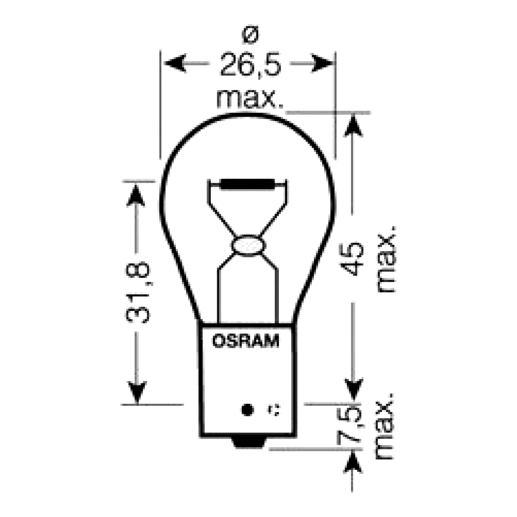 Автолампа розжарювання OSRAM Diadem Chrome PY21W BAU15s 21W 12V помаранчева 7507DC02B - zapix