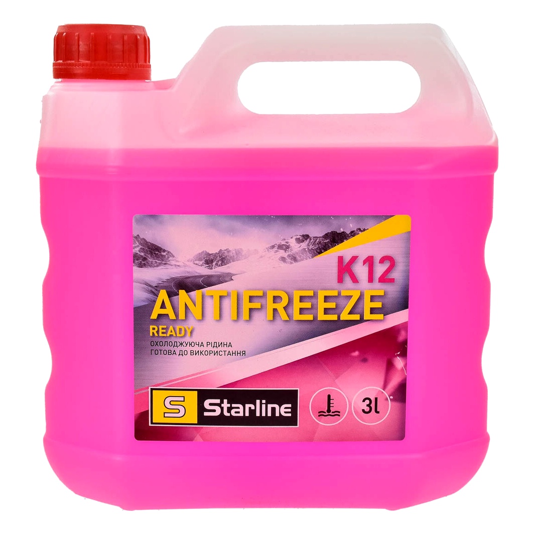 Готовий антифриз STARLINE рожевий G12+ -30 °C 3 л (NAK12READY3) - zapix