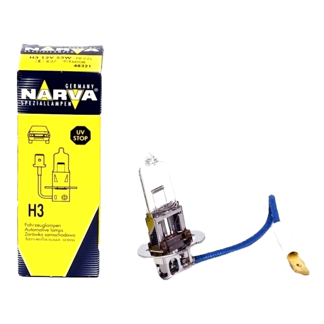 Автолампа галогеновая NARVA H3 PK22s 130W 12V прозрачная 48381 - zapix
