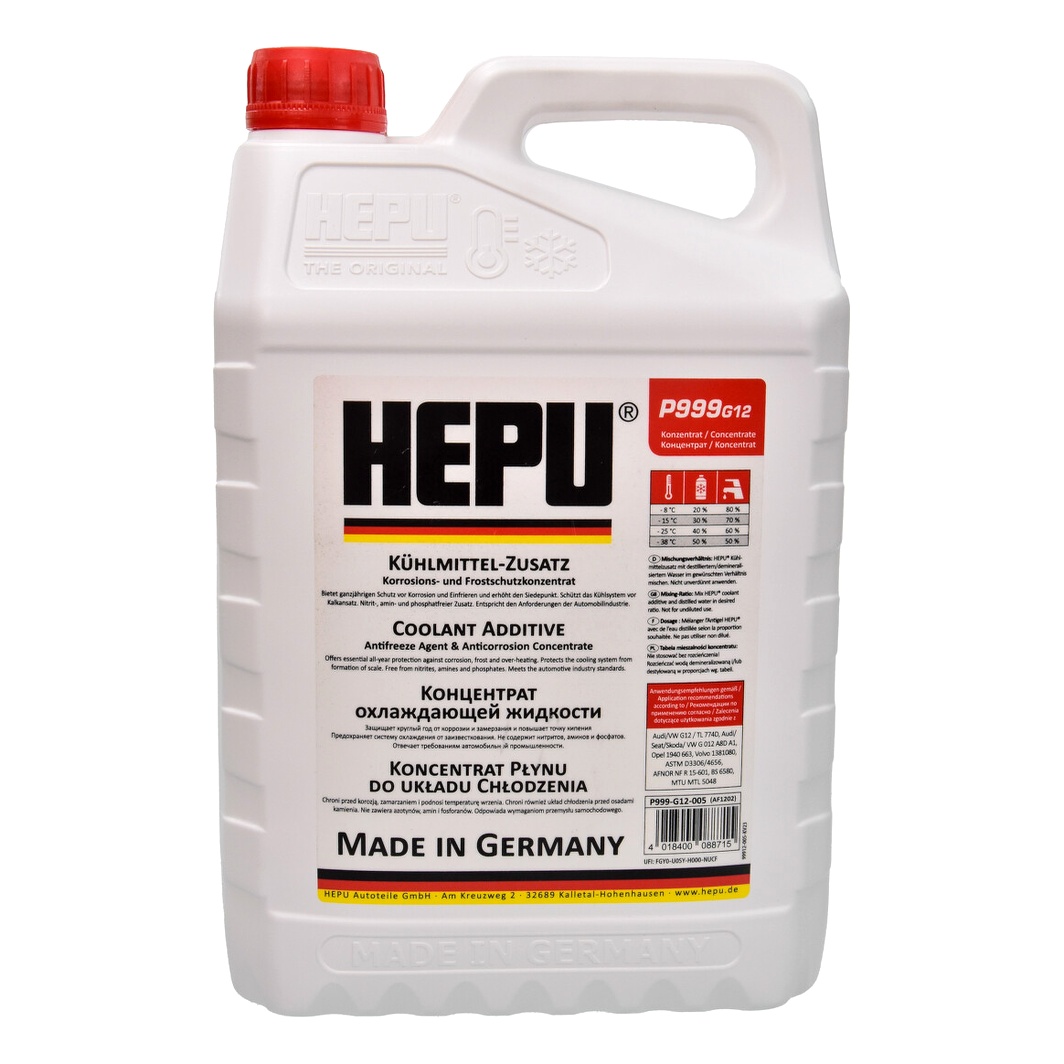 Концентрат антифризу HEPU червоний G12 5 л (P999G12005) - zapix