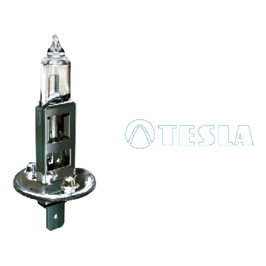 Автолампа галогенова TESLA More Light +100% H1 P14.5s 55W 12V прозора B40101 - zapix