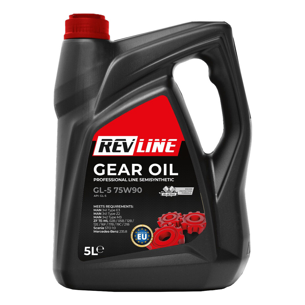 Трансмісійна олива REVLINE Gear Oil GL-5 75W-90 5 л REVSEMGL575W905L - zapix