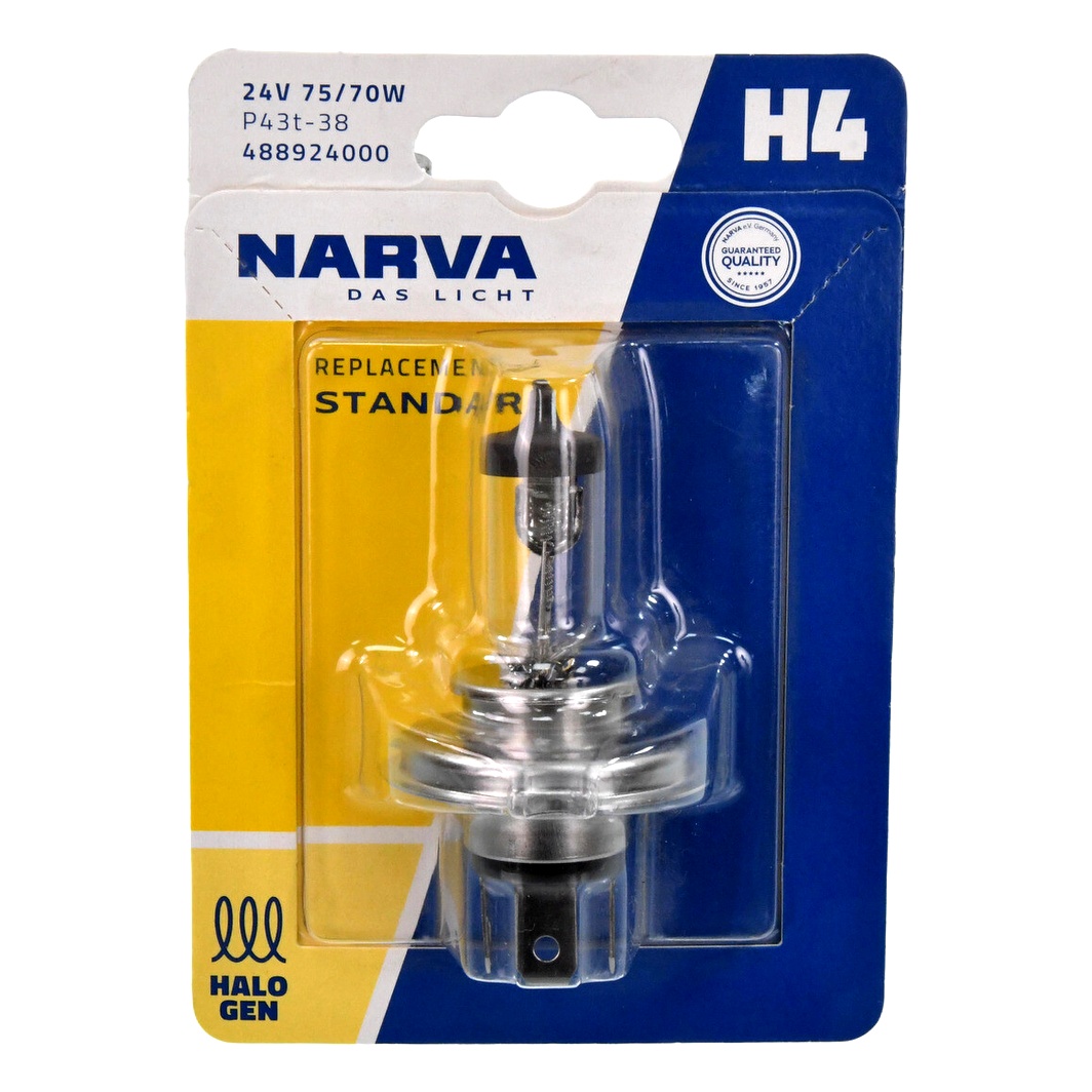 Автолампа галогеновая NARVA H4 P43t-38 70W 24V прозрачная 48892B1 - zapix