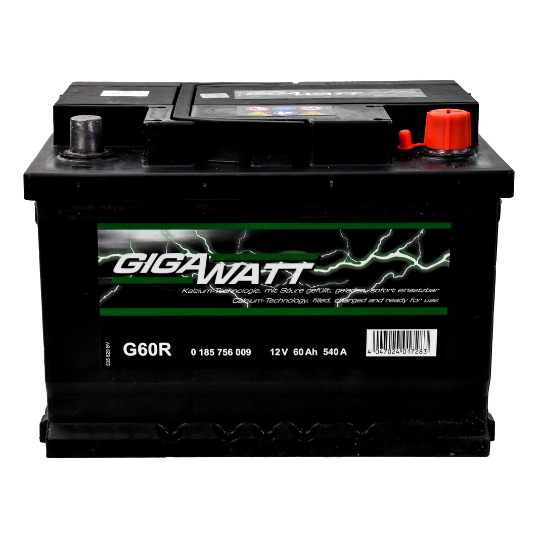 Акумулятор GIGAWATT 12V 60Ah 540A R+ 0185756009 - zapix