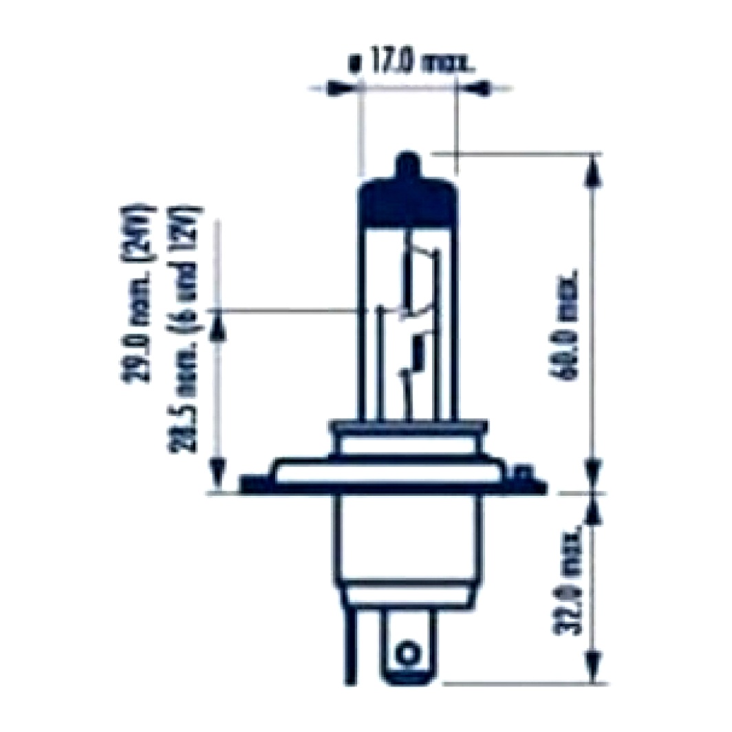 Автолампа галогенова NARVA Heavy Duty H4 P43t 70W 24V прозора 48898 - zapix