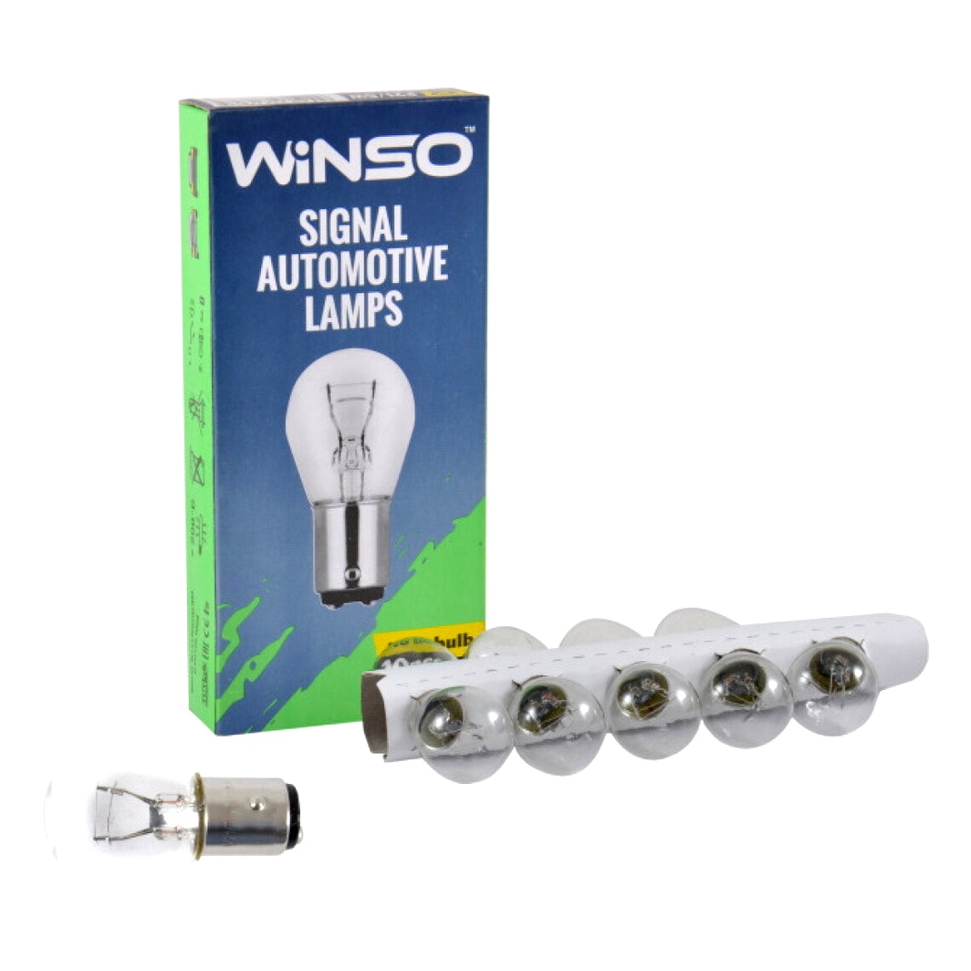 Автолампа розжарювання WINSO P21/5W BAY15d 5W 24V прозора 725130 - zapix