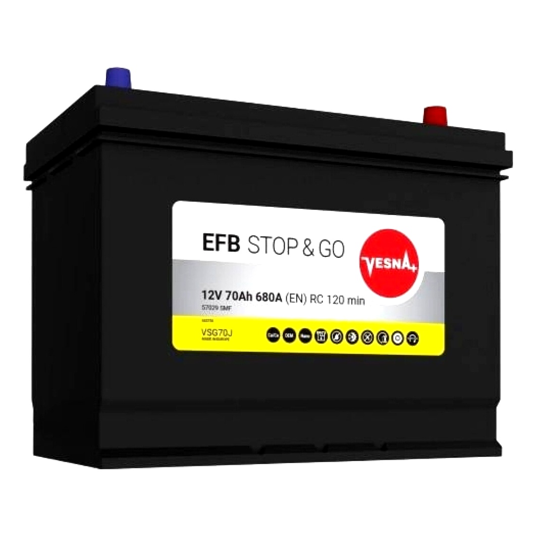 Акумулятор VESNA Stop & Go 12V 70Ah 680A R+ 313670 - zapix