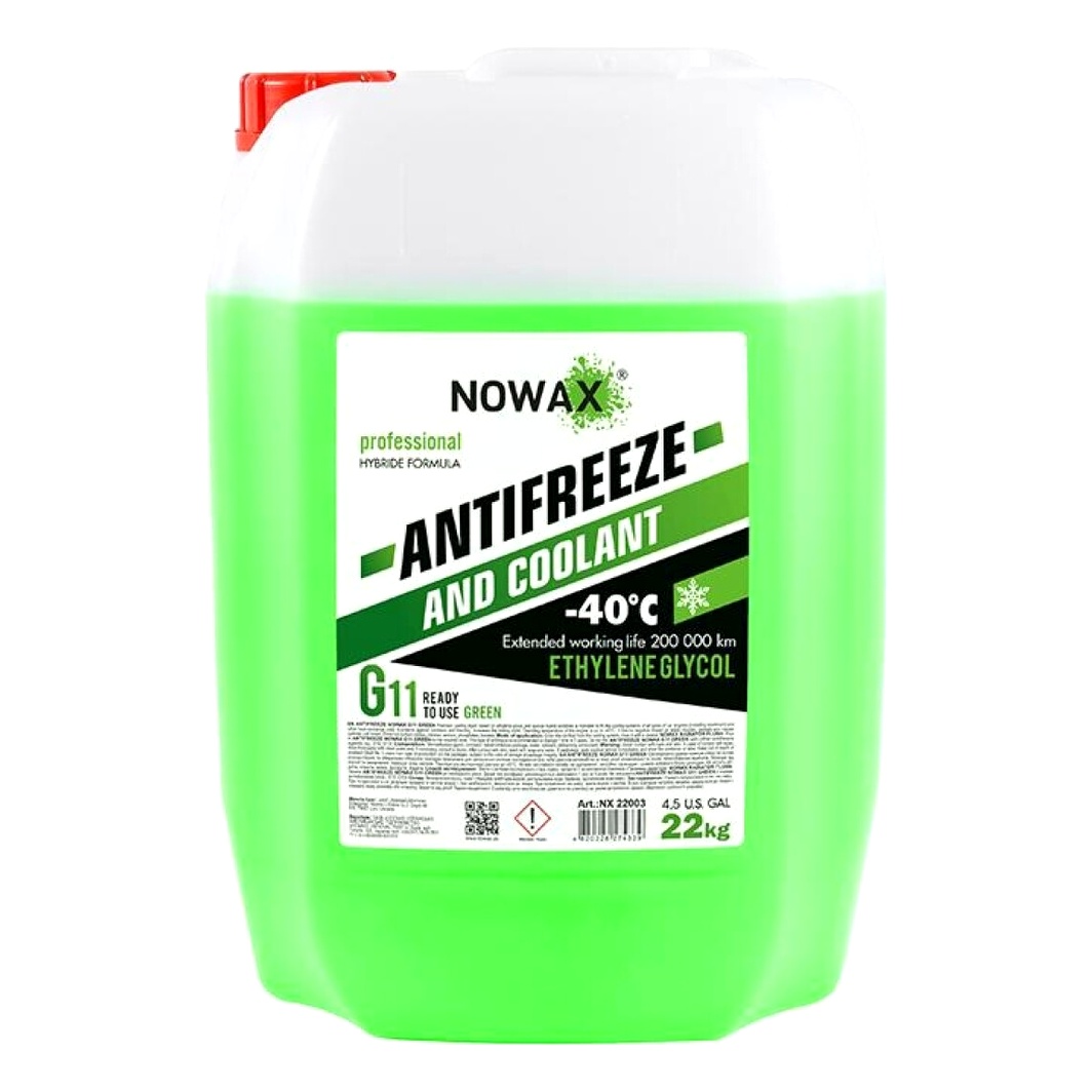 Готовий антифриз NOWAX зелений G11 -40 °C 20 л (NX22003) - zapix