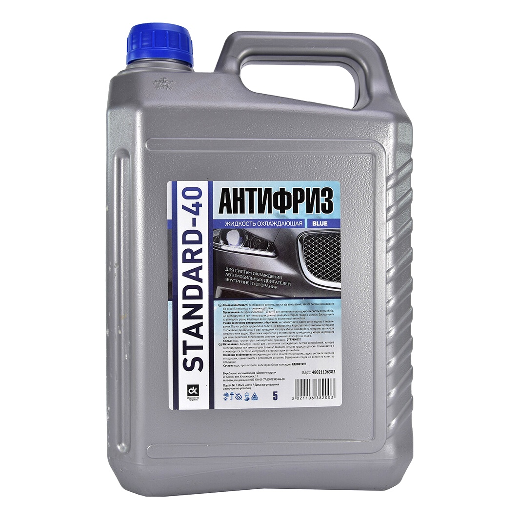 Готовий антифриз ДОРОЖНЯ КАРТА Standard синій -24 °C 4 л (48021106382) - zapix