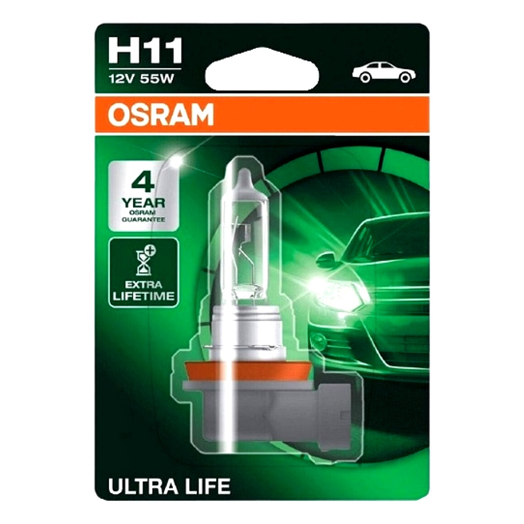 Автолампа галогеновая OSRAM Ultra Life H11 PGJ19-2 55W 12V 64211ULT01BF - zapix