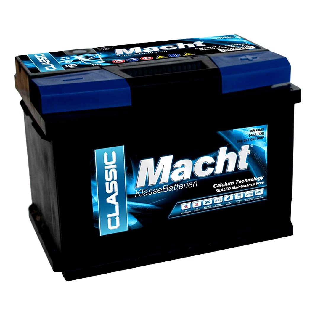 Акумулятор MACHT Classic 12V 60Ah 540A R+ 25344 - zapix