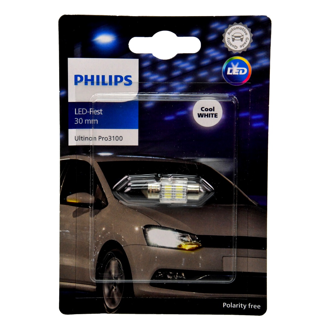 Автолампа LED (світлодіодна) PHILIPS Ultinon Pro3100 C5W SV8.5 0.8W 12V біла 11860CU31B1 - zapix