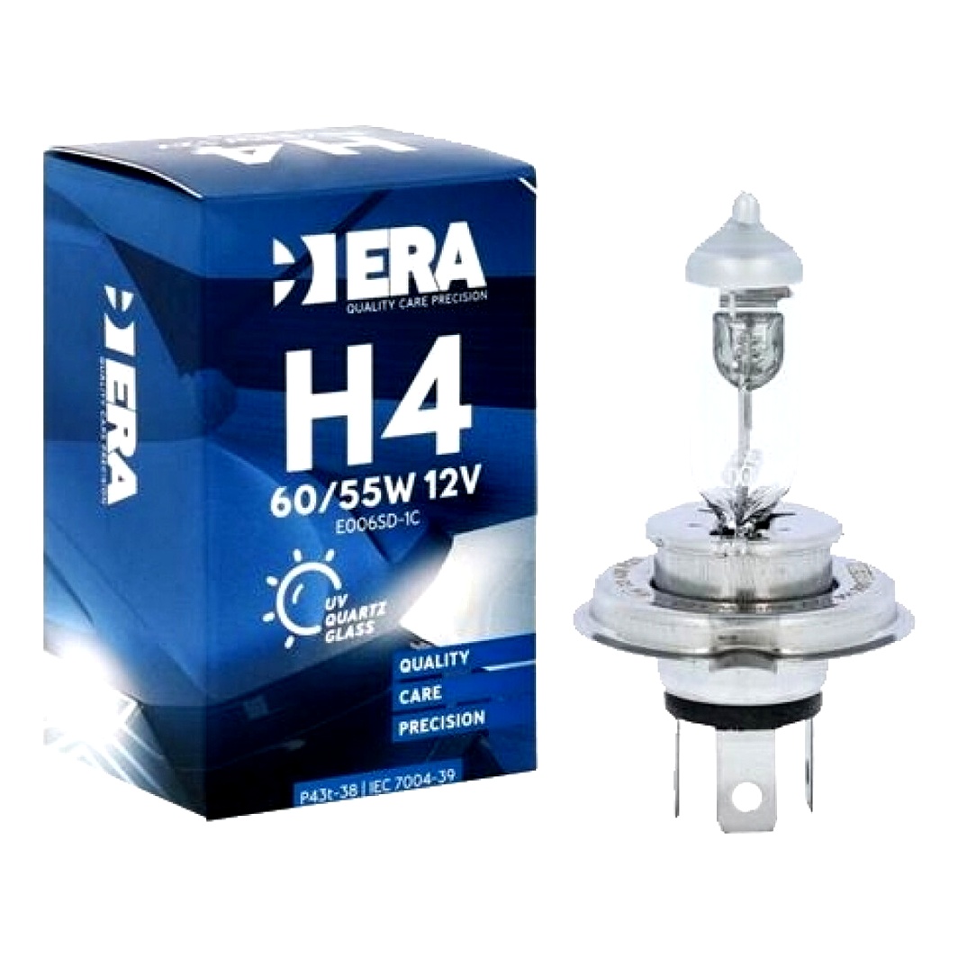 Автолампа галогенова ERA H4 P43t-38 55W 12V біла E006SD1C - zapix