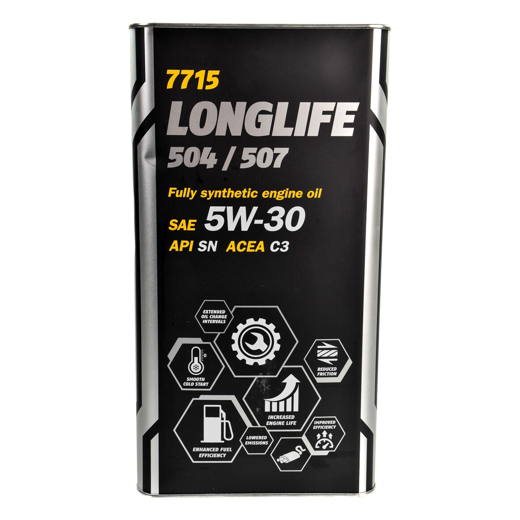 Моторна олива MANNOL Longlife 504/507 (Metal) 5W-30 5 л (MN77155ME) - zapix