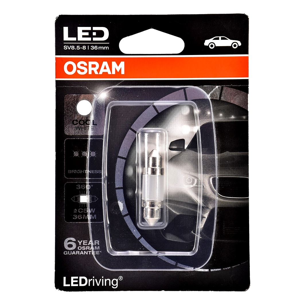 Автолампа LED (светодиодная) OSRAM LEDriving Premium C5W SV8.5-8 1W 12V белая 6498CW01B - zapix