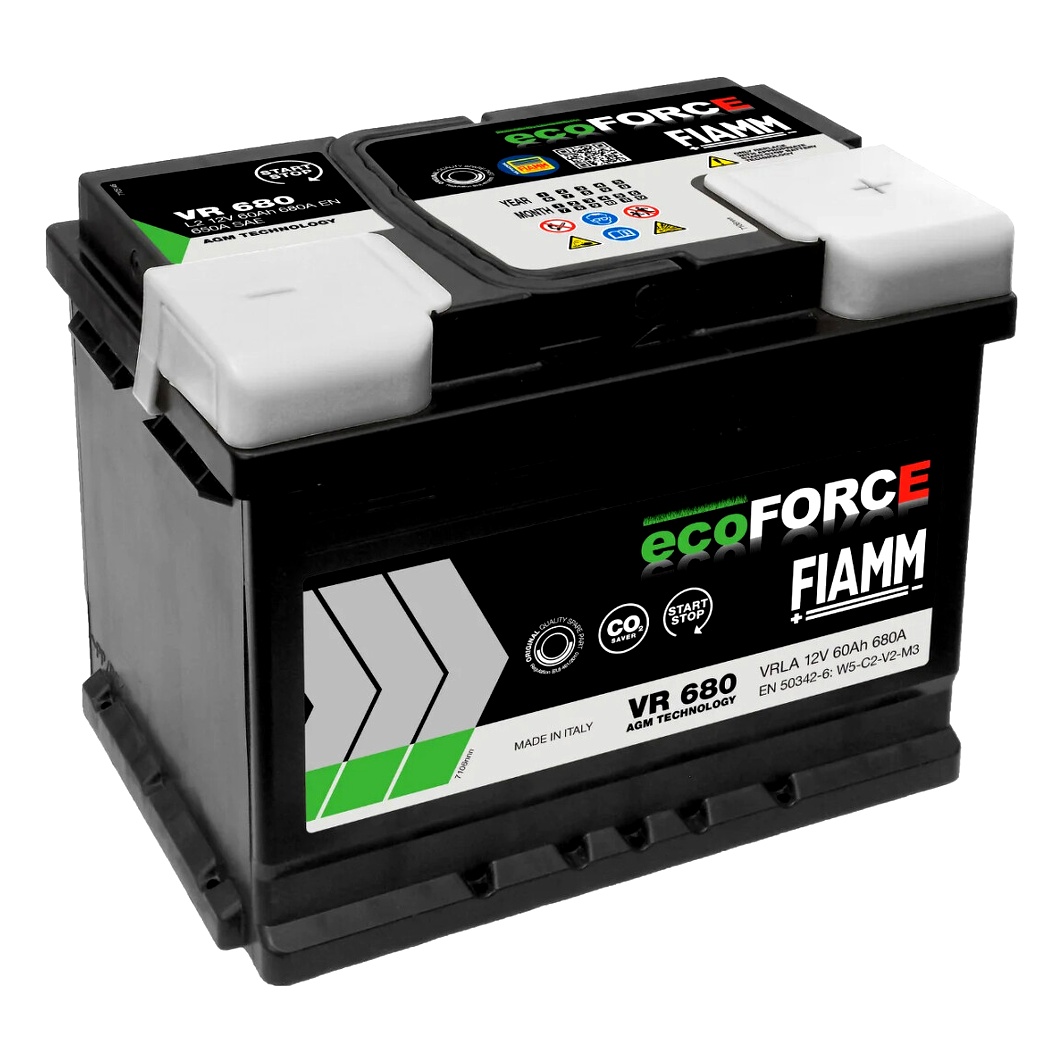 Акумулятор FIAMM Ecoforce AGM 12V 60Ah 680A R+ VR680 - zapix