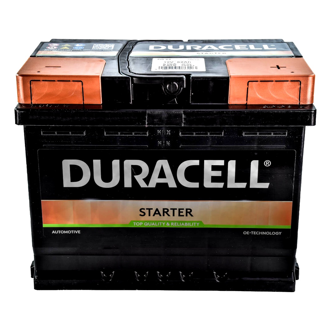 Акумулятор DURACELL Starter 12V 62Ah 510A R+ DS62 - zapix