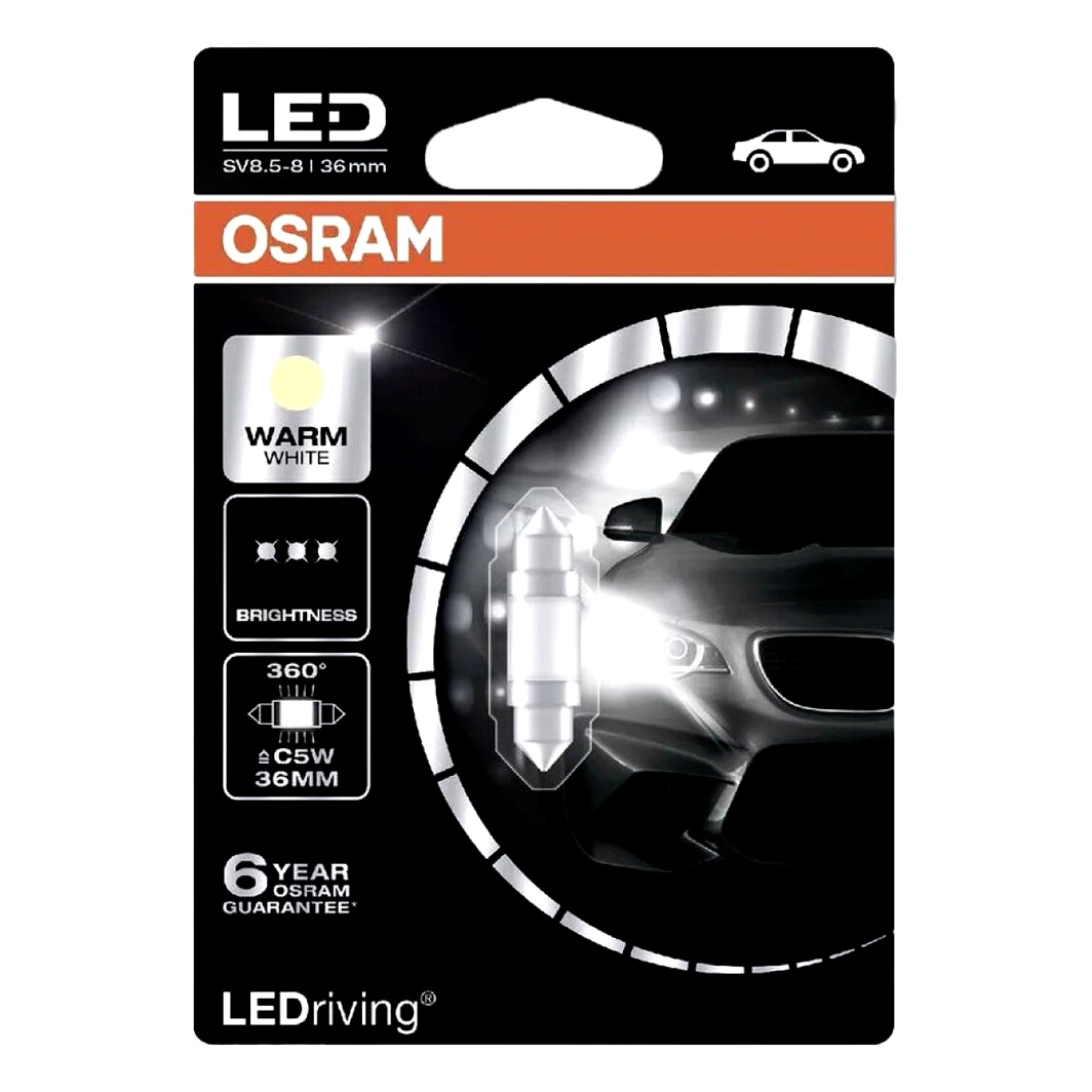 Автолампа LED (світлодіодна) OSRAM LEDriving Premium C5W SV8.5-8 1W 12V біла 6498WW01B - zapix