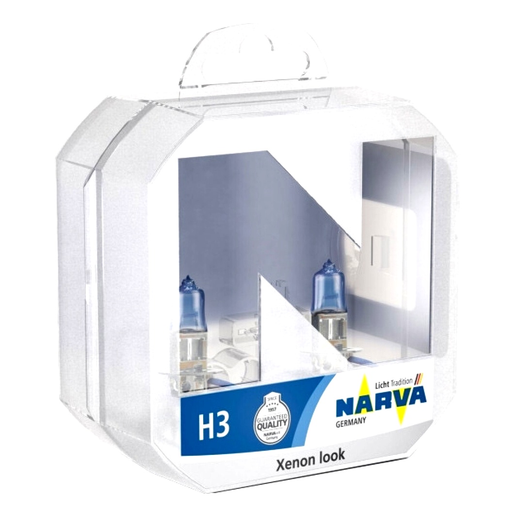 Автолампа галогенова NARVA H3 PK22s 55W 12V світло-блакитна 48602S2 - zapix