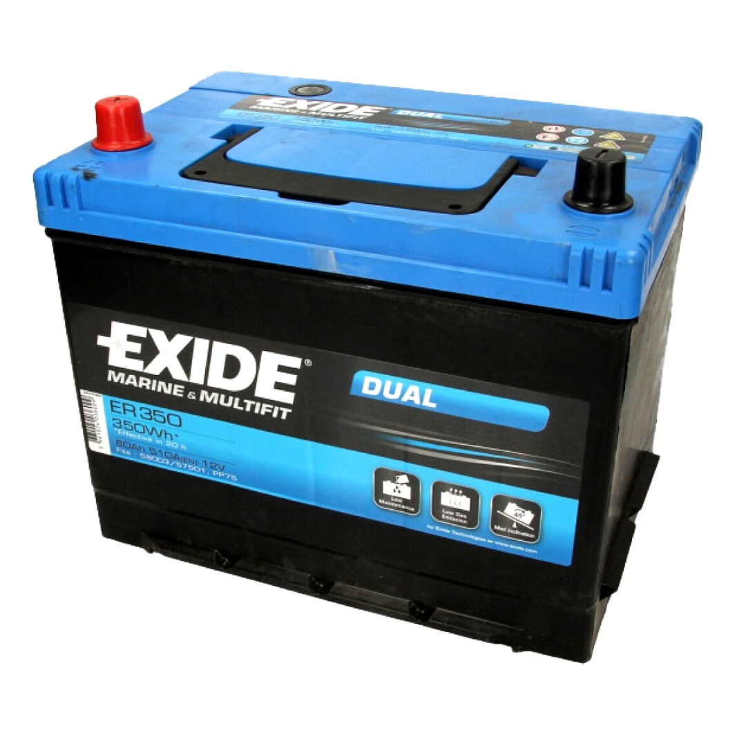 Акумулятор EXIDE Marine & Multifit 12V 80Ah 510A L+ ER350 - zapix