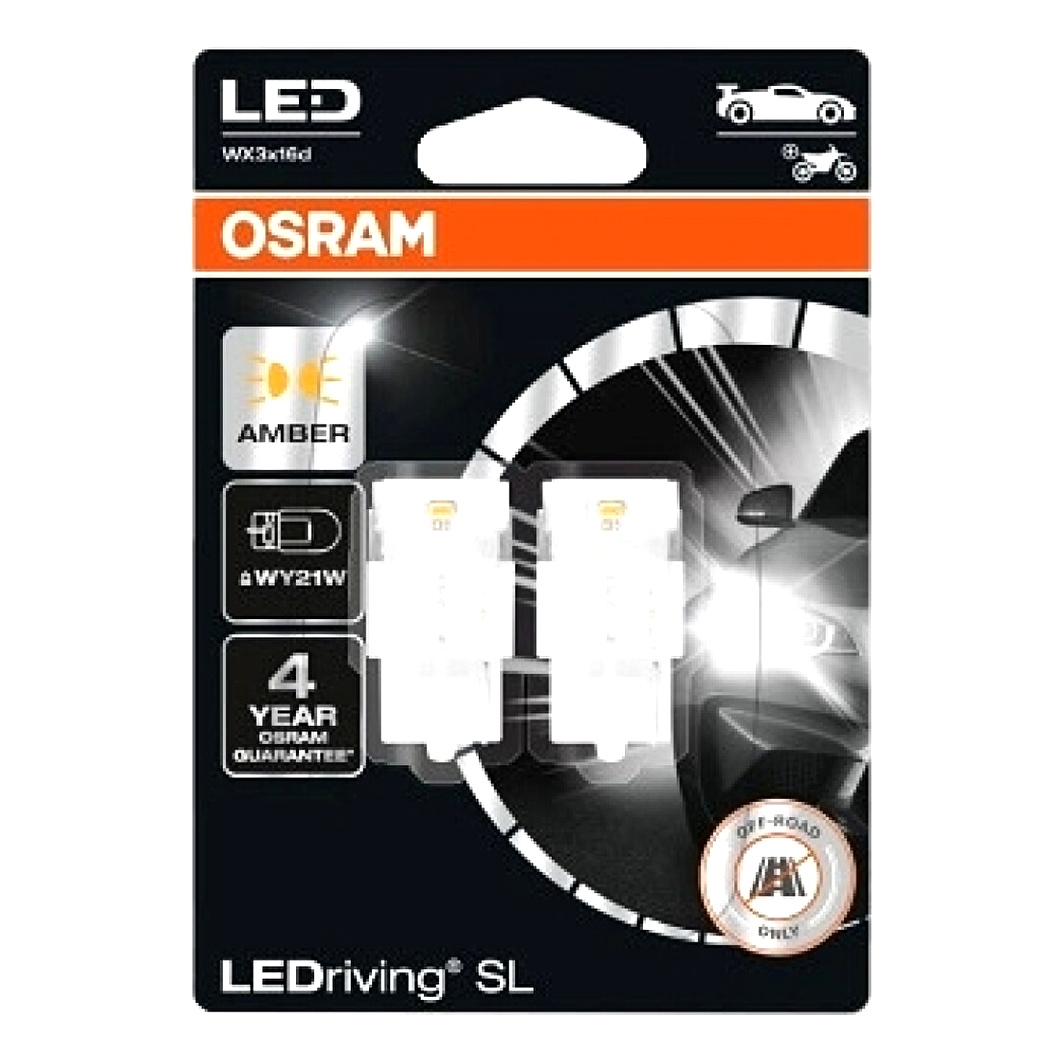 Автолампа LED (світлодіодна) OSRAM WY21W WX3x16d 1.3W 12V 7504DYP02B - zapix