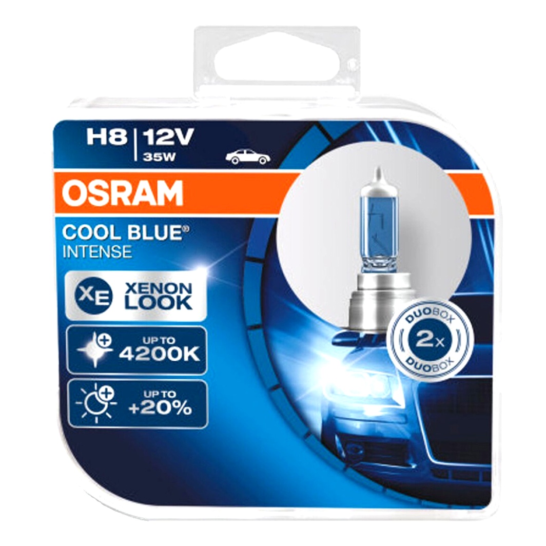 Автолампа галогеновая OSRAM Cool Blue Intense H8 PGJ19-1 35W 12V светло-голубая 64212CBIHCBDUO - zapix
