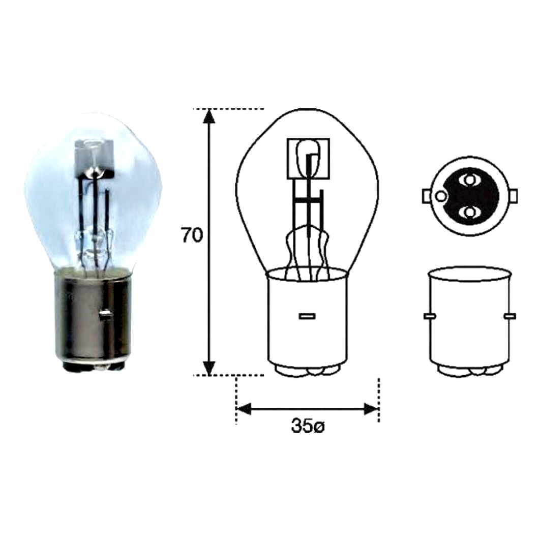 Автолампа розжарювання BOSCH S1 25W 12V світло-блакитна 1987302106 - zapix