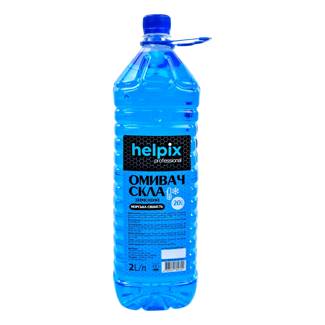 Омивач скла готовий зимовий -20°С HELPIX Professional морська свіжість 2 л 4823075804702 - zapix