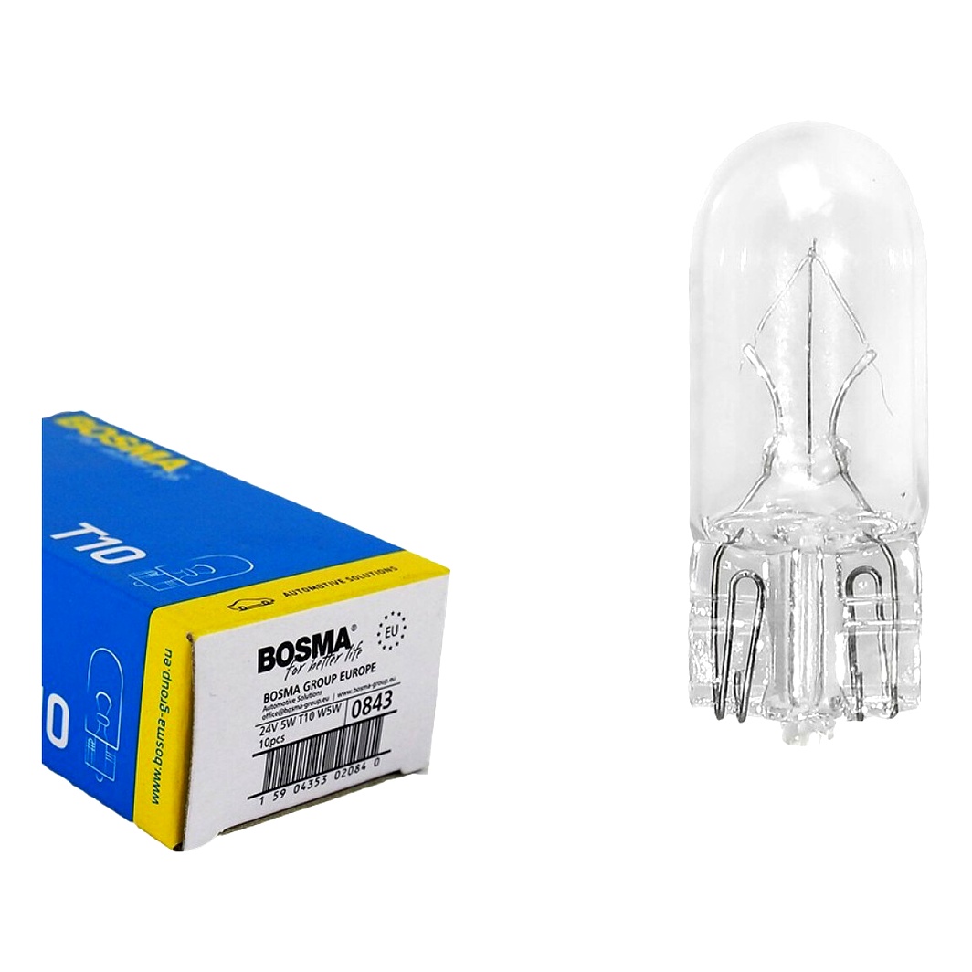 Автолампа розжарювання BOSMA W5W 5W 24V 0843 - zapix