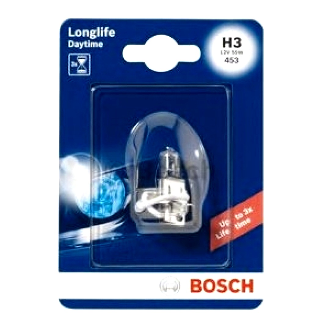 Автолампа галогеновая BOSCH Longlife Daytime H3 PK22s 55W 12V 1987301053 - zapix