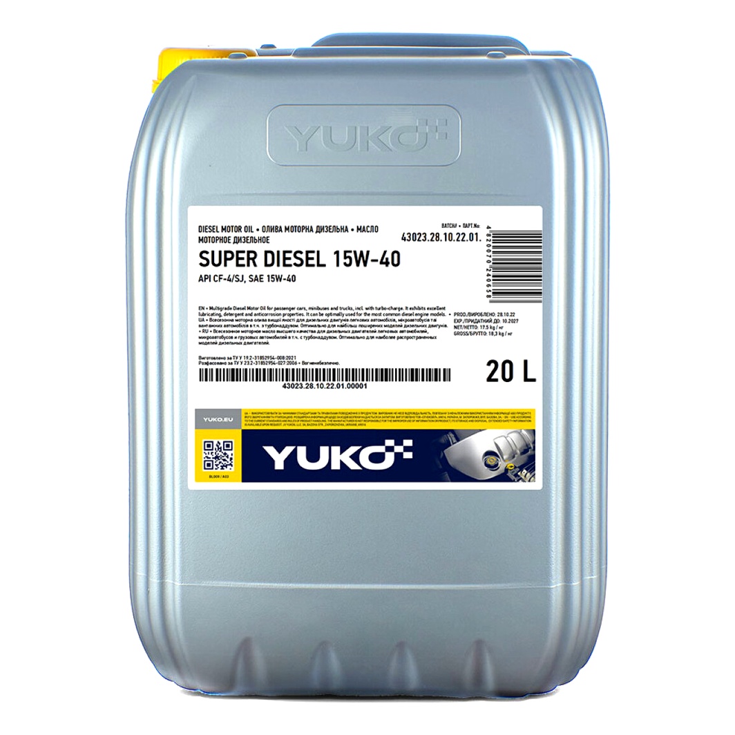Моторна олива YUKO Super Diesel 15W-40 20 л (482007024058) - zapix
