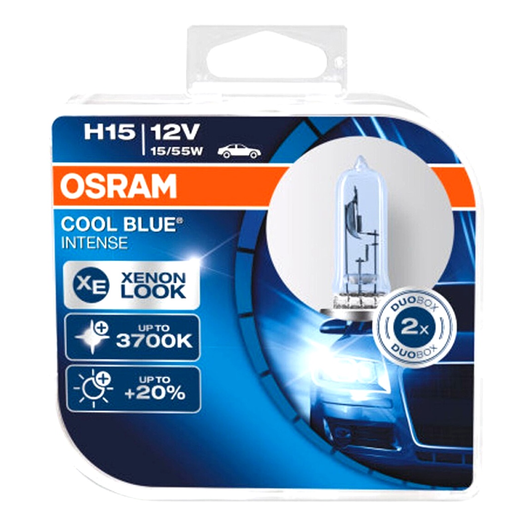 Автолампа галогенова OSRAM Cool Blue Intense H15 PGJ23T-1 15W 12V світло-блакитна 64176CBIHCB - zapix