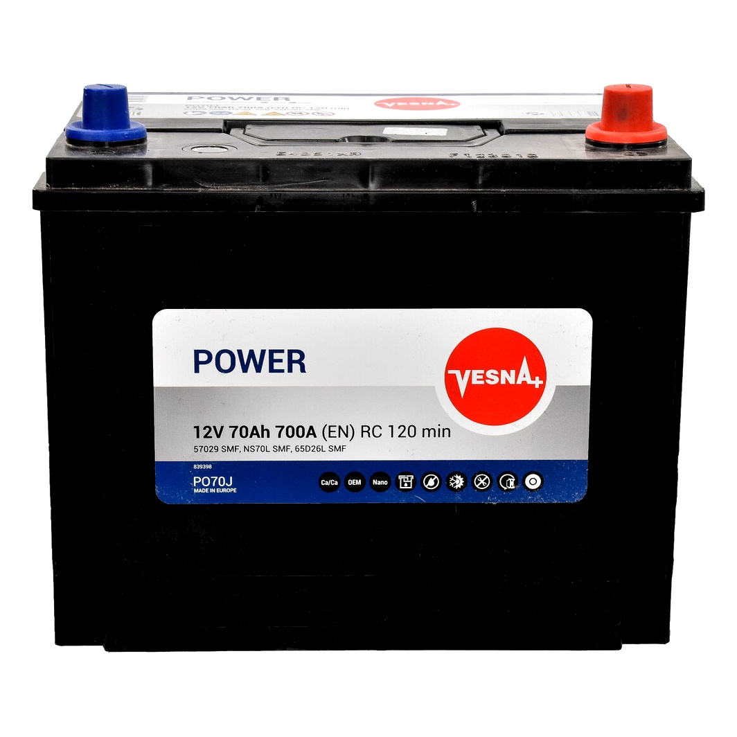 Акумулятор VESNA Power JIS 12V 70Ah 700A R+ 415270 - zapix