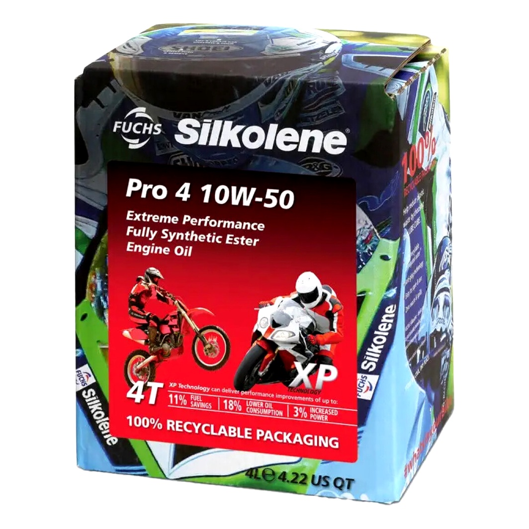 Моторное масло FUCHS Silkolene Pro 4 XP 4T 10W-40 синтетическое 4 л 600985134 - zapix