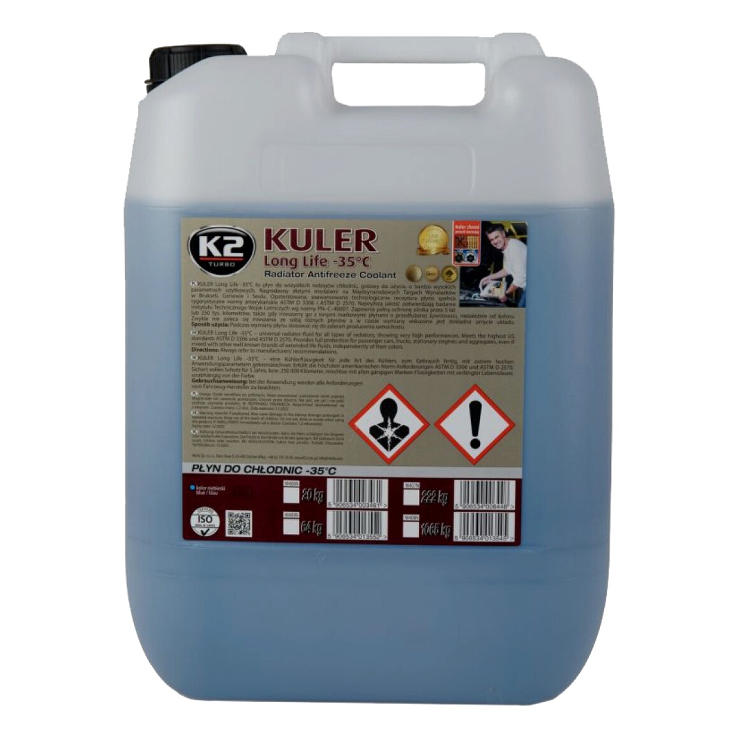 Готовий антифриз K2 Kuler синій G11 -35 °C 20 л (W406N) - zapix
