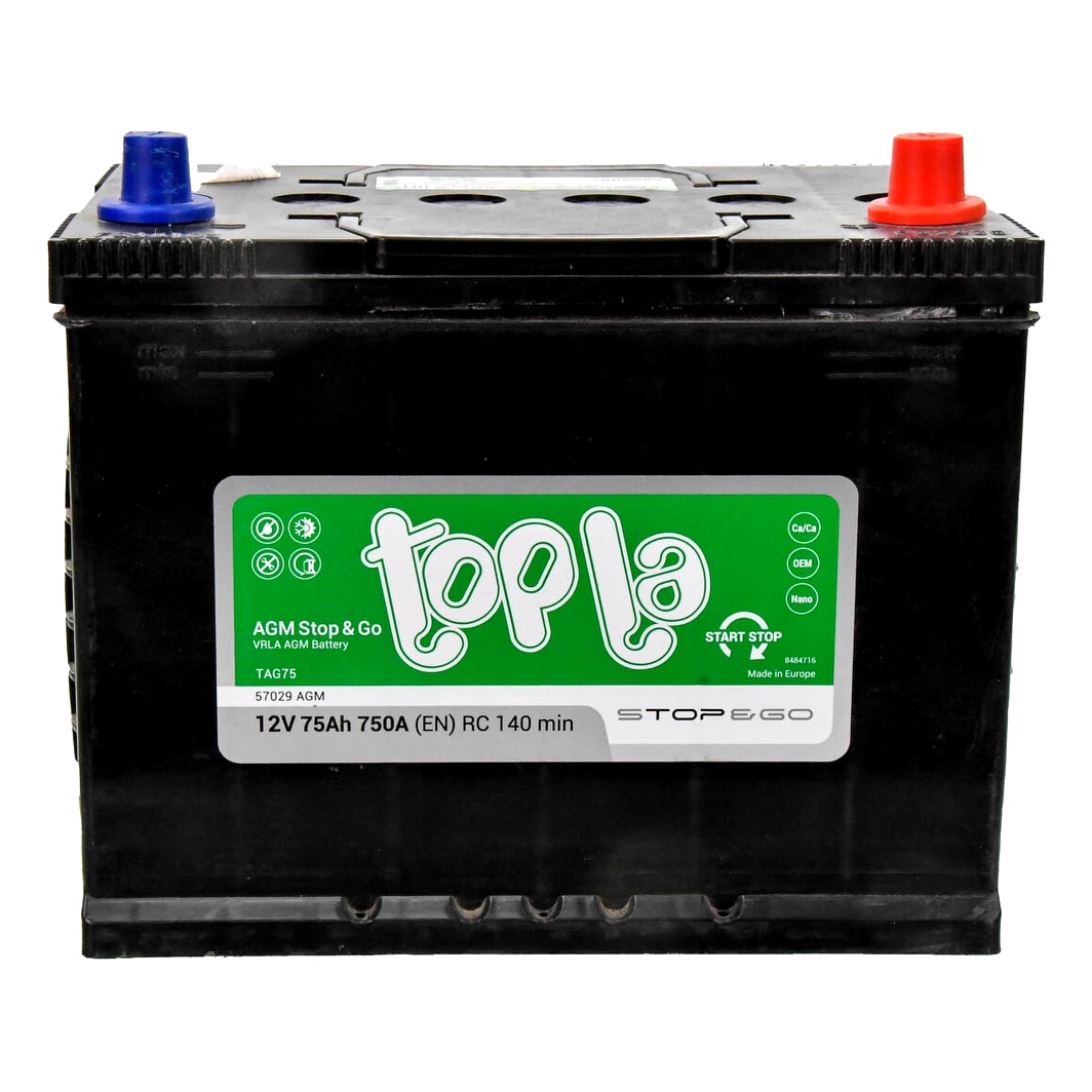 Акумулятор TOPLA Stop & Go 12V 75Ah 750A R+ 114120 - zapix