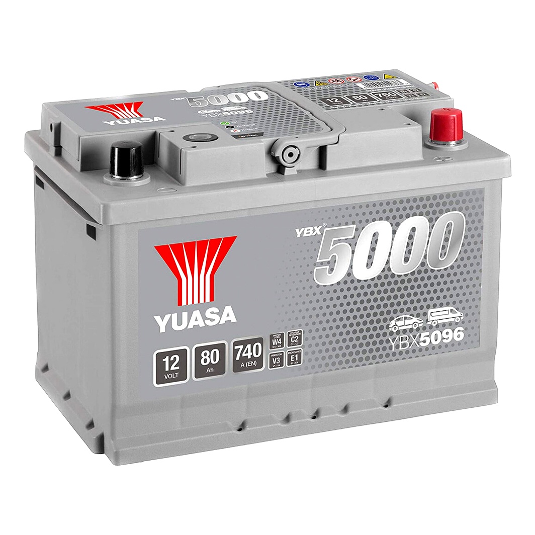 Акумулятор YUASA YBX 5000 12V 80Ah 740A R+ YBX5096 - zapix