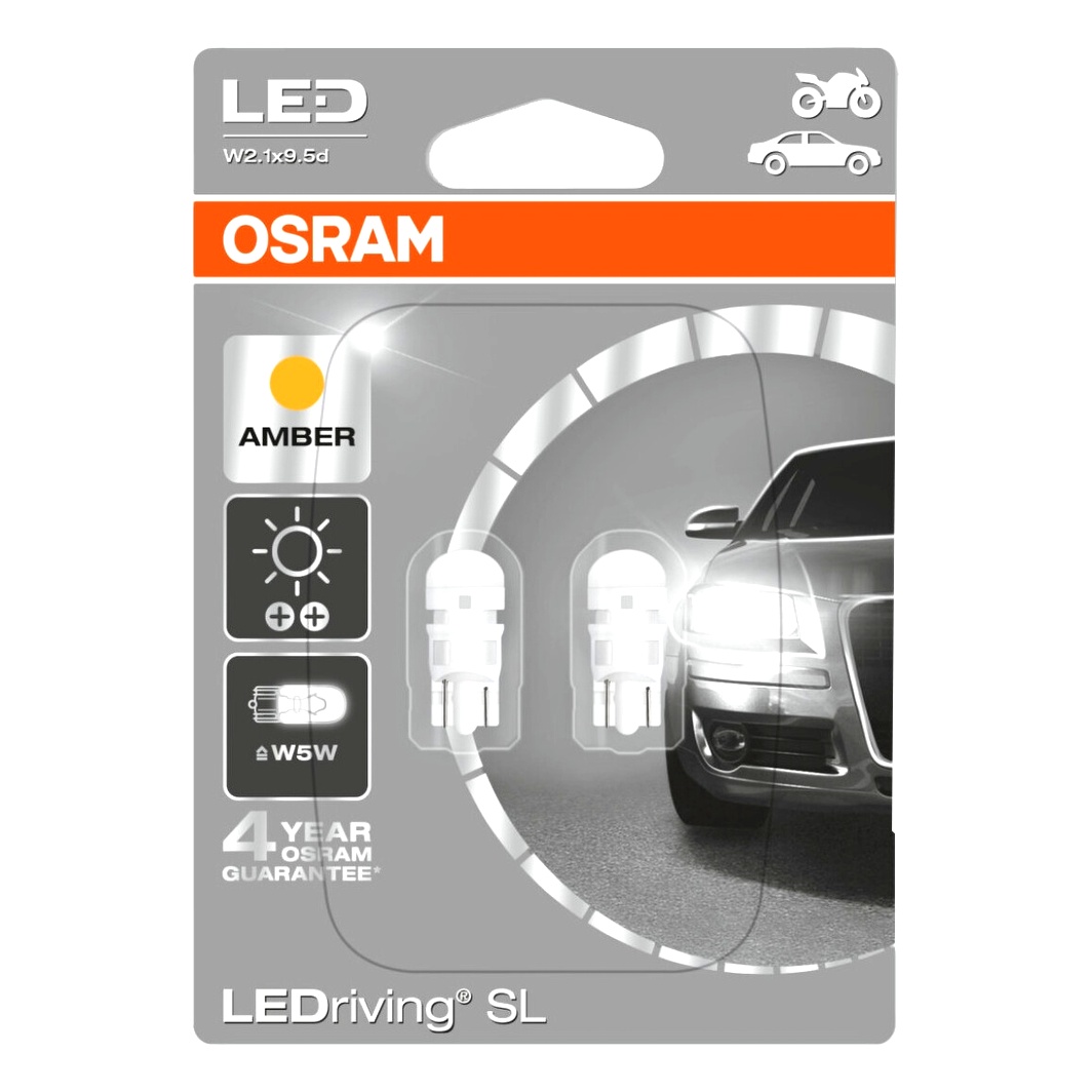Автолампа LED (светодиодная) OSRAM LEDriving Standard W5W W2.1x9.5d 1W 12V белая 2880YE02B - zapix
