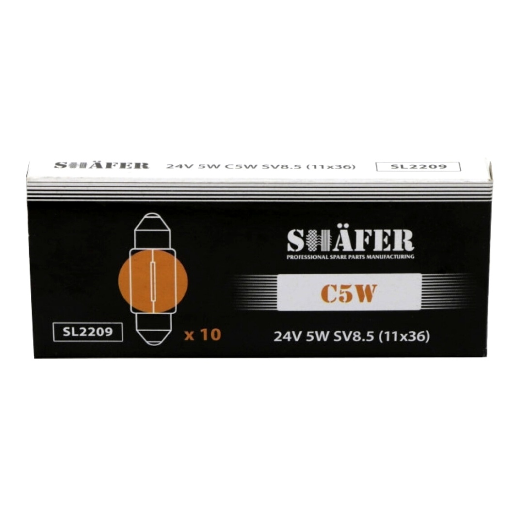 Автолампа розжарювання SHAFER C5W SV8.5 5W 24V SL2209 - zapix