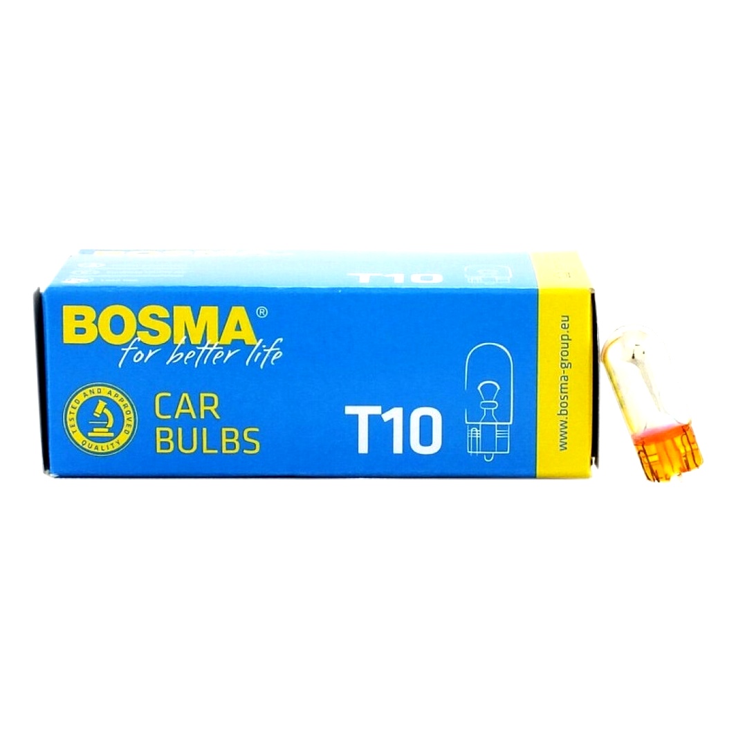 Автолампа розжарювання BOSMA T10 5W 12V прозора 0597 - zapix