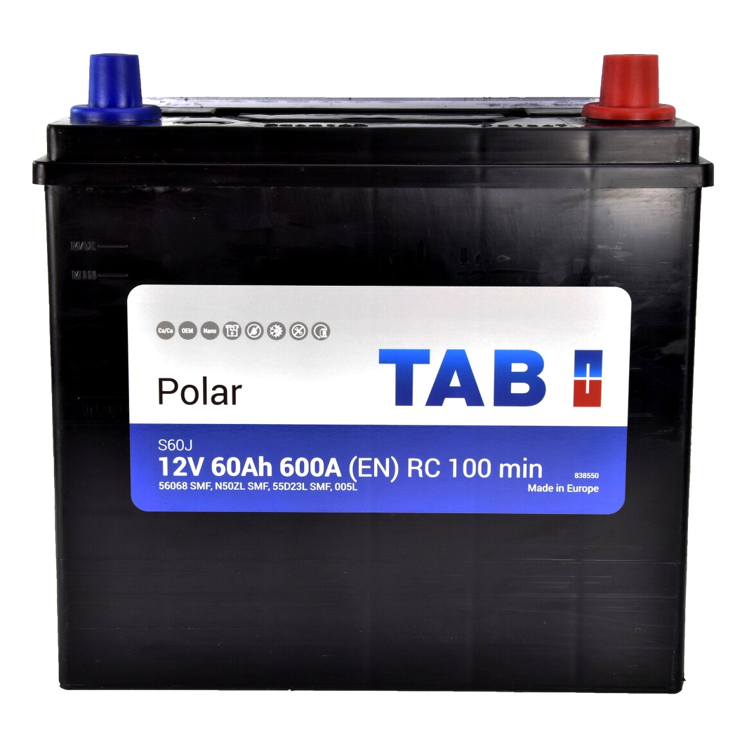 Акумулятор TAB Polar S JIS 12V 60Ah 600A R+ 246860 - zapix