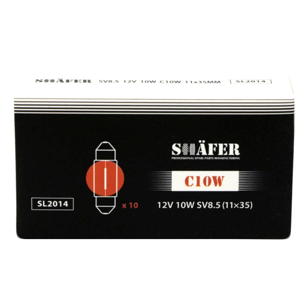 Автолампа розжарювання SHAFER C10W SV8.5 10W 12V прозора SL2014 - zapix